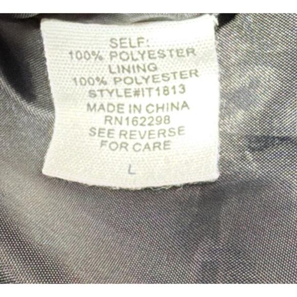 Bucket List Down Black Ruffle Sleeve Puffer Vest Collared Sleeveless Jacket XL - Picture 6 of 6